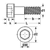 Zylinderschrauben I-6-Kt. Stahl Prom. DIN 912 12.9 