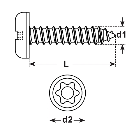 Sicherheits-Blechschrauben RESISTORX INOX A2 [SimilarCatItems.CatItem.ArtName2]