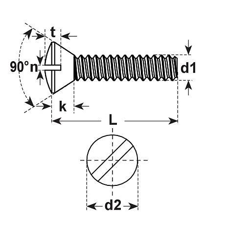 Vis tête fraisée bombée 90° fente INOX A4 DIN 964 [LastViewedItems.CatItem.ArtName2]