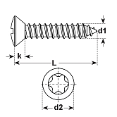 Viti autofilettanti INOX A2 DIN 7983-C-TX 