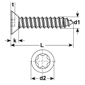 Viti autofilettanti INOX A4 ISO 14586-C-TX 