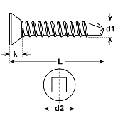 Selbstbohrschrauben DIN 7504-P I-4-kant INOX A2 