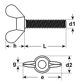 Viti ad alette PA 6.6 DIN 316 