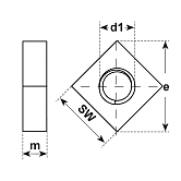 Dadi quadri in acciaio ZB DIN 562 4 
