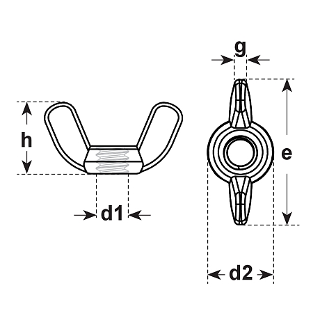 Flügelmuttern Temperguss vz ~DIN 315 5 [LastViewedItems.CatItem.ArtName2]
