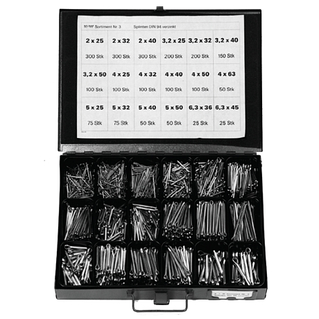 Assortiment KW n° 3 goupilles DIN 94 Zb [SimilarCatItems.CatItem.ArtName2]