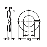 Hochspann-Federringe HRc 44-51 sw DIN 128 A 