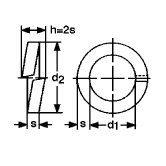 Federringe Zylinderschrauben HRc 44-51 sw DIN 7980 