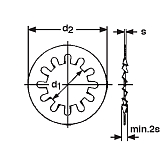 Ranelle dentati in acciaio per molle ZB DIN 6797 J 
