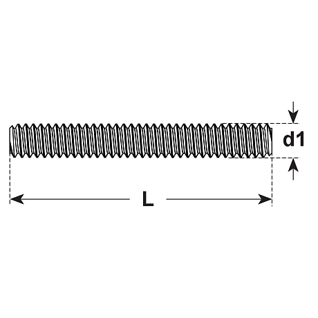 Gewindebolzen Stahl vz DIN 976 A 4.6