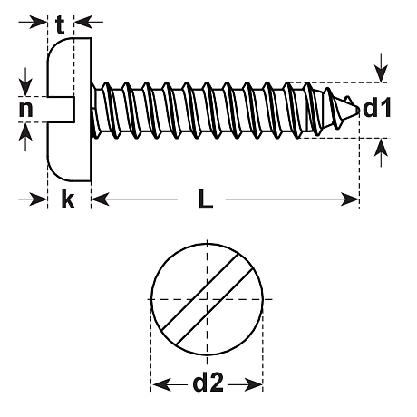 Blechschrauben Stahl vz DIN 7971 450 HV