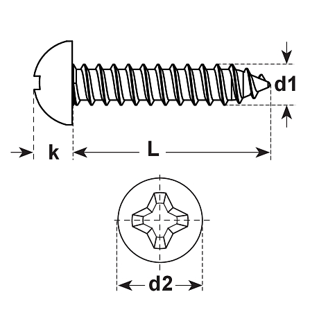 Blechschrauben Stahl vz DIN 7981 450 HV