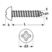 Blechschrauben Stahl vz DIN 7981 450 HV