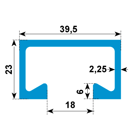 Montageschiene 40/22 ungelocht warmgewalzt